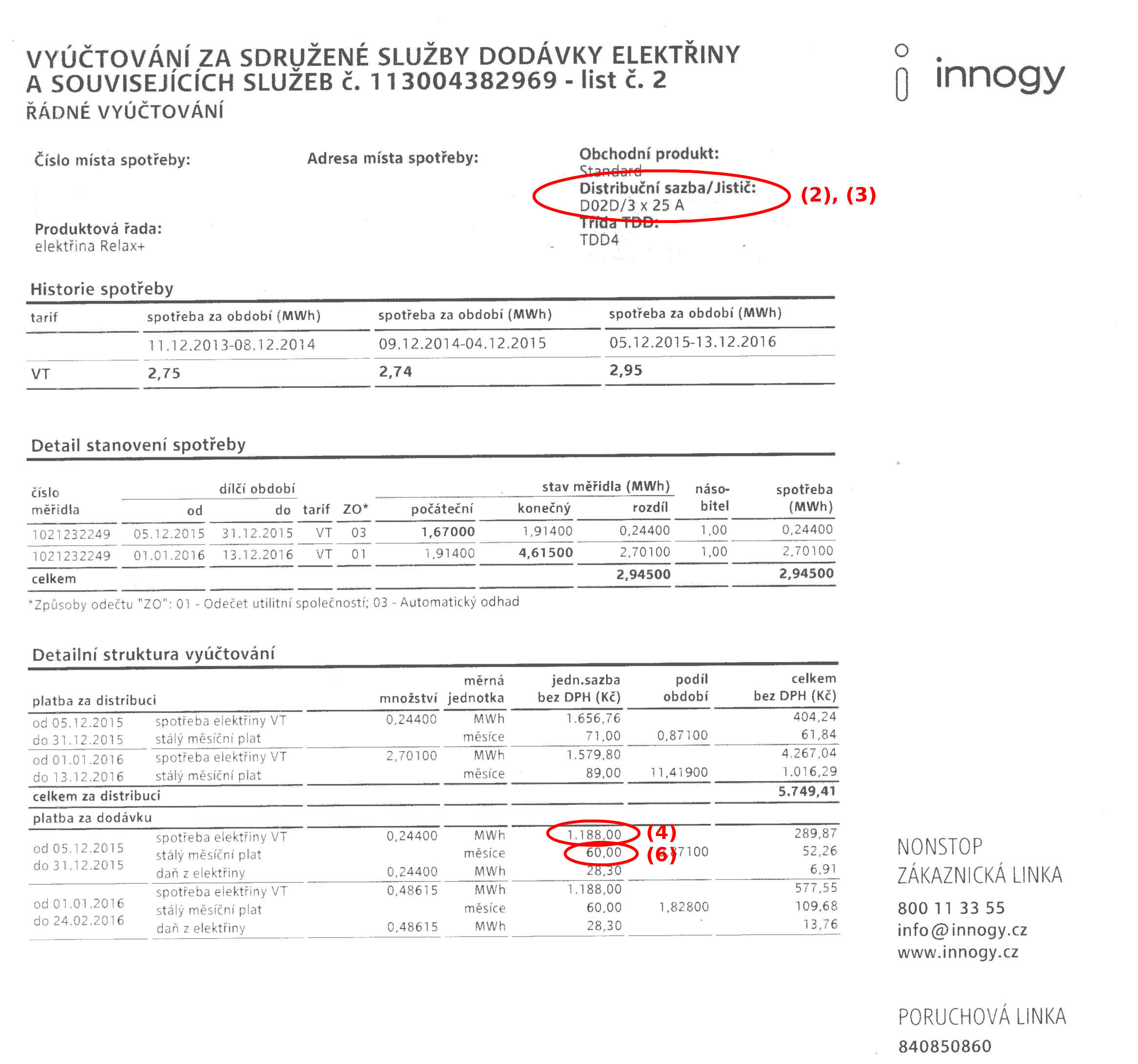 Vyúčtování Innogy